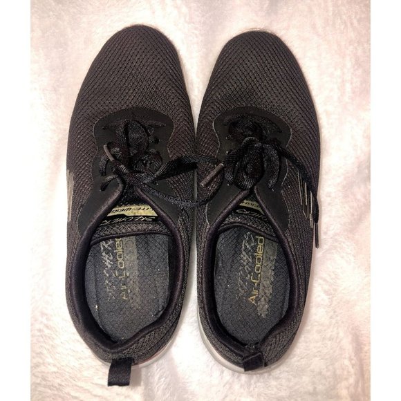 SKECHERS LITE WEIGHT WALKING RUNNING ATHLETIC SHOES MENS SIZE 9 BLACK - Picture 2 of 5